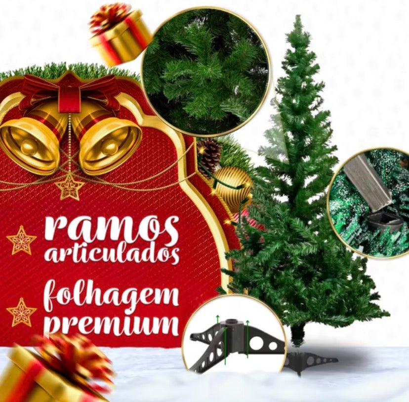 🎄✨ Kit Árvore de Natal Premium 1,20m com 46 Enfeites + Pisca LED ✨🎅